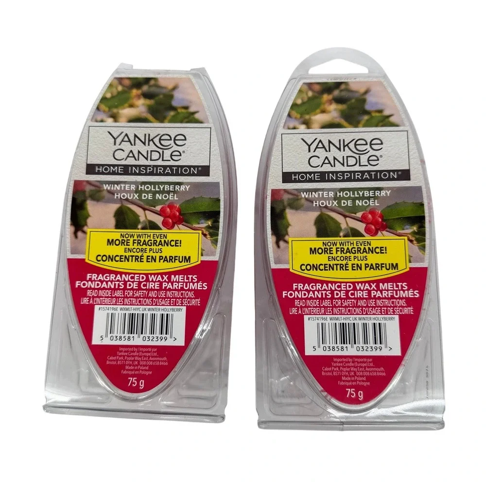 NEW 2 Yankee Candle Home Inspiration Winter Hollyberry Wax Melts‎ 75g 1574196E
